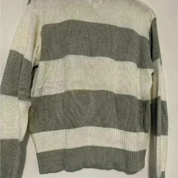 FIA Italia Sweater Womens M Handloomed Gray &Whit New no tag Full Zip Collared - Picture 3 of 12